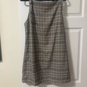 Black and White Plaid A-Line Dress Size Large NWT